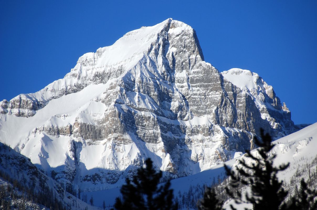 18 Haddo Peak With Mount Aberdeen Morning From Trans Canada  Highway Just Before Lake Louise on Drive From Banff in Winter